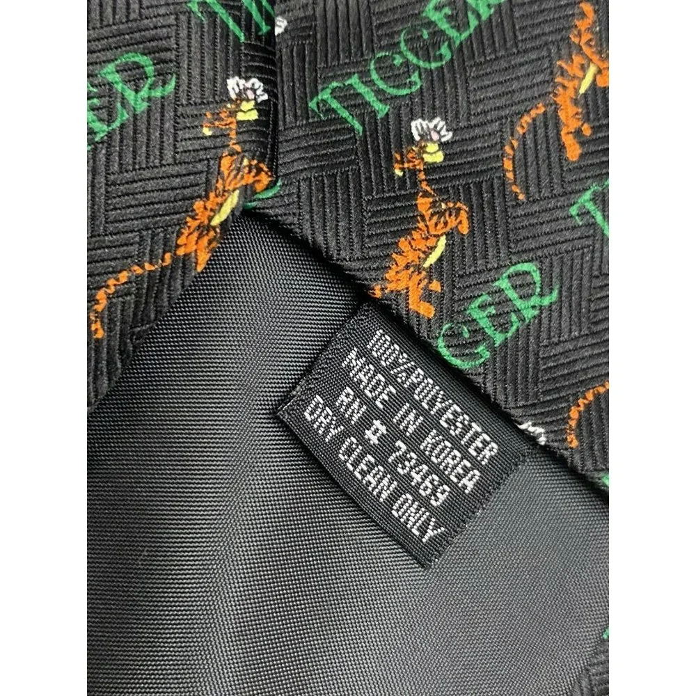 Disney Winnie The Pooh Tigger Tigger Tigger Blue Green &‎ Orange Neck Tie